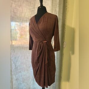 Emma & Michele Chocolate Brown Long Sleeve Dress